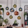 Ripoll Hanglamp, Kogellampje, Hanglamp Natuurlijke kleuren, Zwart, 8-lichts