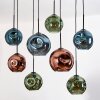 Ripoll Hanglamp, Kogellampje, Hanglamp Natuurlijke kleuren, Zwart, 8-lichts