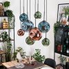 Ripoll Hanglamp, Kogellampje, Hanglamp Natuurlijke kleuren, Zwart, 8-lichts