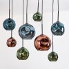 Ripoll Hanglamp, Kogellampje, Hanglamp Natuurlijke kleuren, Zwart, 8-lichts