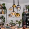 Gastor Hanglamp, Kogellampje, Hanglamp Amber, Goud, Duidelijk, Rookkleurig, 6-lichts