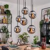 Gastor Hanglamp, Kogellampje, Hanglamp Chroom, Rookkleurig, 6-lichts