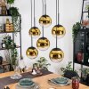 Gastor Hanglamp, Kogellampje, Hanglamp Goud, Duidelijk, 6-lichts