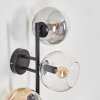 Koyoto Kogellampje, Wandlamp Amber, Duidelijk, Rookkleurig, 3-lichts