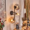Koyoto Kogellampje, Wandlamp Amber, Duidelijk, Rookkleurig, 3-lichts