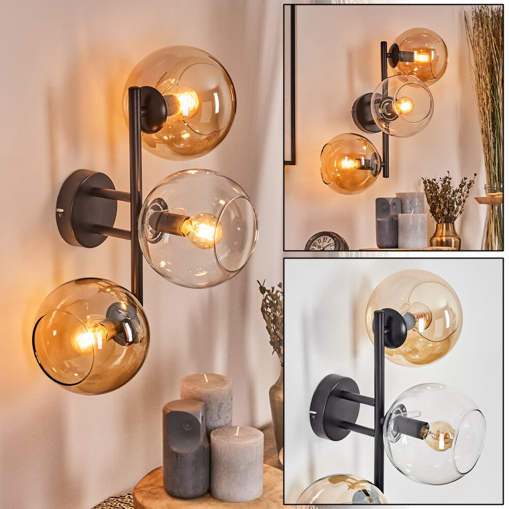Koyoto Kogellampje, Wandlamp Amber, Duidelijk, 3-lichts main product photo