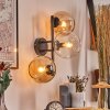 Koyoto Kogellampje, Wandlamp Amber, Duidelijk, 3-lichts