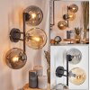 Gastor Kogellampje, Wandlamp Amber, Rookkleurig, 3-lichts