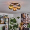 Koyoto Plafondlamp, Kogellampje 37 cm Blauw, Groen, Koperkleurig, 3-lichts