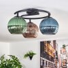 Koyoto Plafondlamp, Kogellampje 37 cm Blauw, Groen, Koperkleurig, 3-lichts
