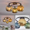 Koyoto Plafondlamp, Kogellampje Blauw, Goud, Groen, 3-lichts