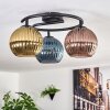 Koyoto Plafondlamp, Kogellampje Blauw, Goud, Koperkleurig, 3-lichts
