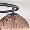 Koyoto Plafondlamp, Kogellampje Blauw, Goud, Koperkleurig, 3-lichts