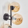 Gastor Kogellampje, Wandlamp Amber, 3-lichts