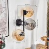Gastor Kogellampje, Wandlamp Amber, Rookkleurig, 3-lichts
