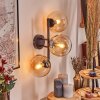 Gastor Kogellampje, Wandlamp Amber, Duidelijk, 3-lichts