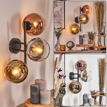 Koyoto Kogellampje, Wandlamp Chroom, Goud, Duidelijk, Koperkleurig, Rookkleurig, 3-lichts Koyoto Kogellampje, Wandlamp Chroom, Goud, Duidelijk, Koperkleurig, Rookkleurig, 3-lichts