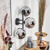 Gastor Kogellampje, Wandlamp Chroom, Rookkleurig, 3-lichts