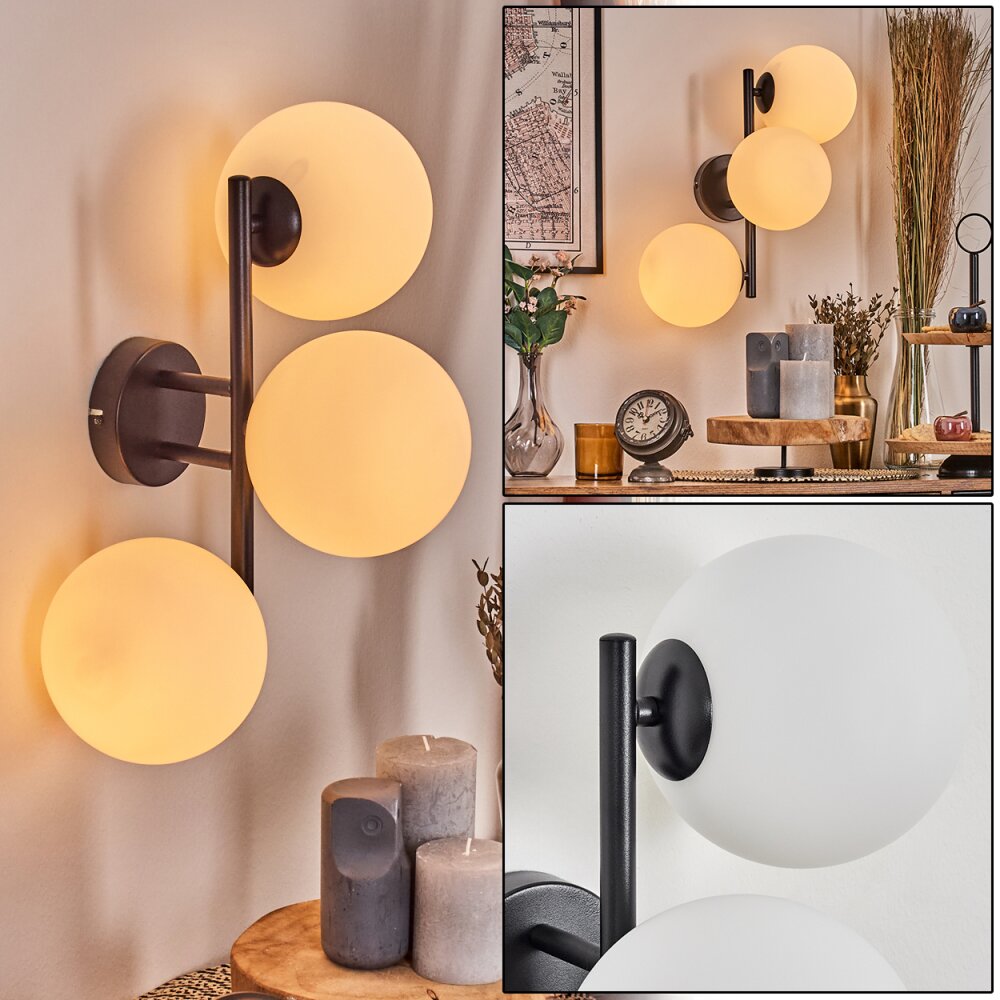 Gastor Kogellampje, Wandlamp Wit, 3-lichts main product photo