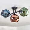 Ripoll Plafondlamp, Kogellampje Blauw, Groen, Koperkleurig, 3-lichts