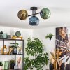 Koyoto Plafondlamp, Kogellampje Blauw, Goud, Groen, 3-lichts