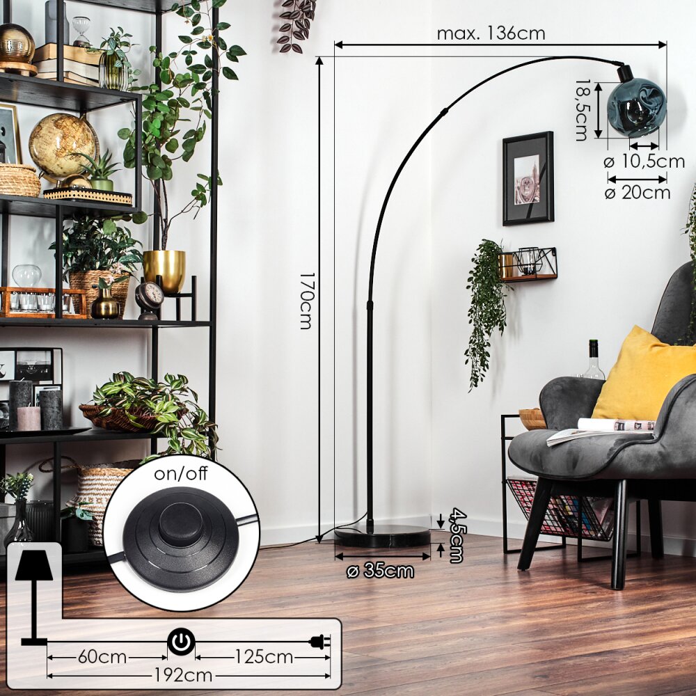 Ripoll Staande lamp Zwart, 1-licht