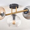 Koyoto Plafondlamp, Kogellampje Goud, Zwart, 3-lichts