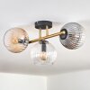 Koyoto Plafondlamp, Kogellampje Goud, Zwart, 3-lichts