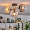 Koyoto Plafondlamp, Kogellampje Goud, Zwart, 3-lichts