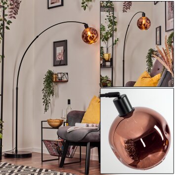 Ripoll Staande lamp, Booglampen Zwart, 1-licht