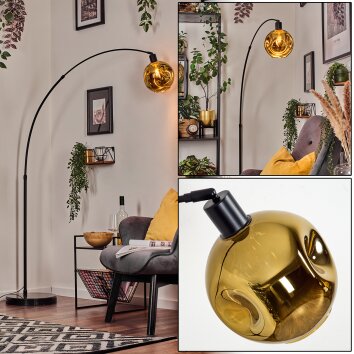 Ripoll Staande lamp, Booglampen Zwart, 1-licht