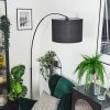 Bassagoda Staande lamp, Booglampen Zwart, 1-licht, Stoffen lampenkap
