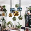 Ripoll Hanglamp, Kogellampje, Hanglamp Natuurlijke kleuren, Zwart, 8-lichts