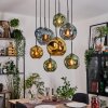 Ripoll Hanglamp, Kogellampje, Hanglamp Natuurlijke kleuren, Zwart, 8-lichts