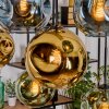 Ripoll Hanglamp, Kogellampje, Hanglamp Natuurlijke kleuren, Zwart, 8-lichts