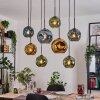 Ripoll Hanglamp, Kogellampje, Hanglamp Natuurlijke kleuren, Zwart, 8-lichts