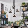 Ripoll Hanglamp, Kogellampje, Cluster hanglamp Chroom, Rookkleurig, 4-lichts