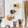 Koyoto Kogellampje, Wandlamp Goud, Zwart, 3-lichts