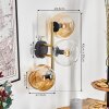 Koyoto Kogellampje, Wandlamp Goud, Zwart, 3-lichts