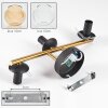Koyoto Kogellampje, Wandlamp Goud, Zwart, 3-lichts