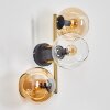 Koyoto Kogellampje, Wandlamp Goud, Zwart, 3-lichts