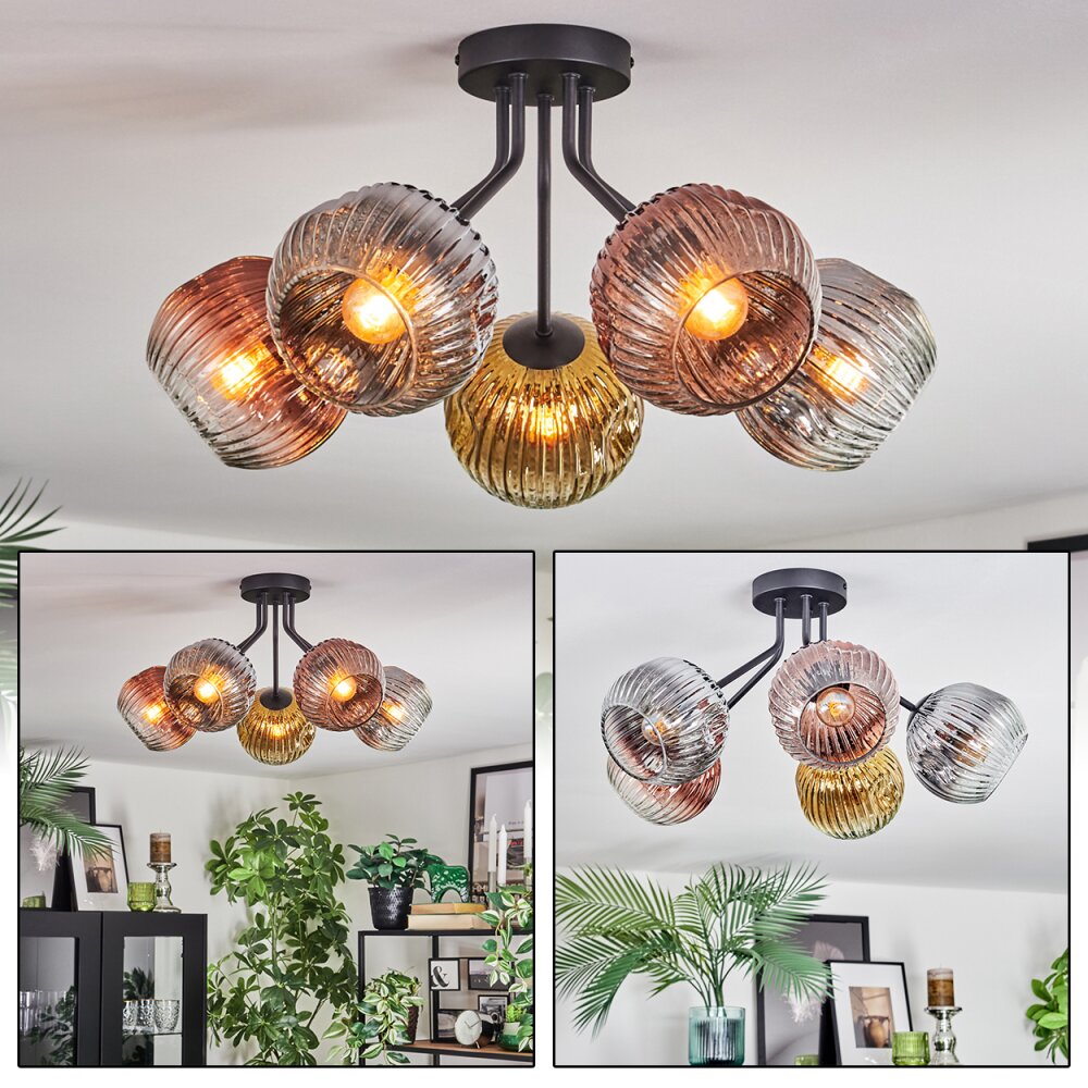 Ripoll Plafondlamp, Kogellampje Chroom, Goud, Duidelijk, Koperkleurig, Rookkleurig, 5-lichts main product photo