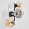 Koyoto Kogellampje, Wandlamp Amber, Duidelijk, Rookkleurig, 3-lichts