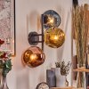 Ripoll Kogellampje, Wandlamp Blauw, Goud, Koperkleurig, 3-lichts