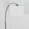 Bassagoda Staande lamp, Booglampen Chroom, Zwart, 1-licht, Stoffen lampenkap