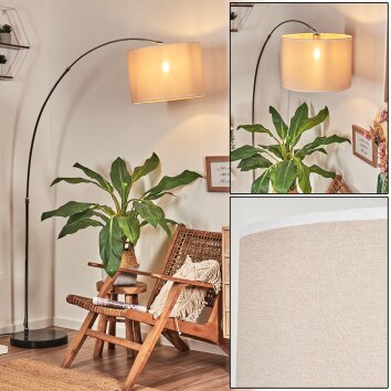 Bassagoda Staande lamp Chroom, Zwart, 1-licht