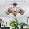 Ripoll Plafondlamp, Kogellampje Chroom, Goud, Koperkleurig, Rookkleurig, 5-lichts