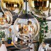 Gastor Hanglamp, Kogellampje, Hanglamp Amber, Goud, Duidelijk, Rookkleurig, 8-lichts