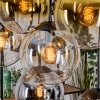 Gastor Hanglamp, Kogellampje, Hanglamp Amber, Goud, Duidelijk, Rookkleurig, 8-lichts