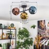 Ripoll Plafondlamp, Kogellampje Blauw, Goud, Koperkleurig, 3-lichts